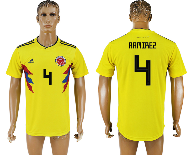 2018 world cup Maillot de foot COLUMBIA #4 ARMIREZ YELLOW